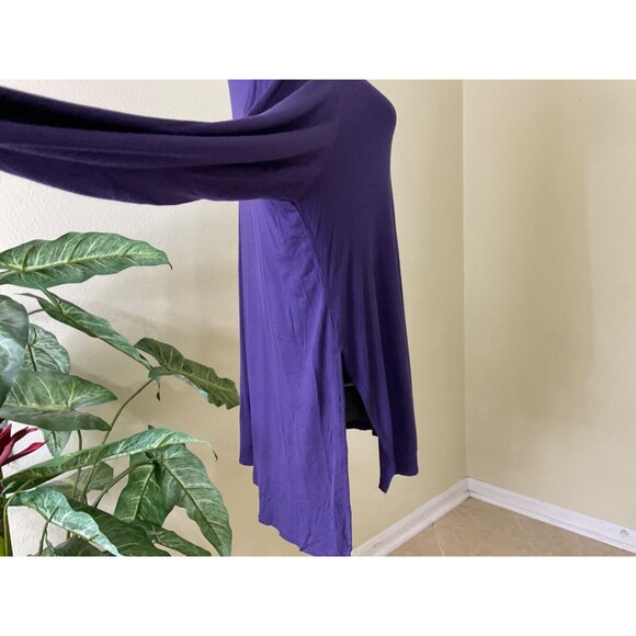 LOGO Lori Goldstein Womens plus size 1X Purple LS Tunic Top stretch Jersey Knit - Picture 2 of 12